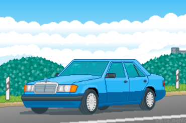 I painted my 1990 300E 24V as Pixel Art