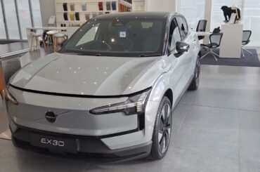 Volvo EX30 electric vehicle in Vapour Grey 18th Feb 2024
