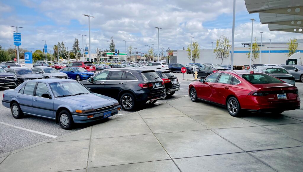 My 1986 Honda Accord next to a 2024 Honda Accord