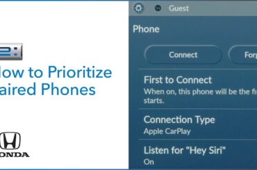 Honda Prologue I How to Prioritize Paired Phones