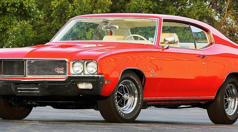 Buick GS 455 Stage 1 Show Car, 1970. A Gran Sport that was specially built for the show circuit to promote the availability of the 455ci, 350hp V8 that replaced the earlier 400ci motor.
