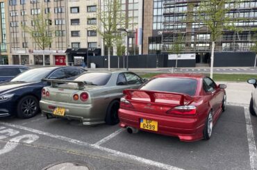 A nice Silvia and R34 Combo, seen today in Luxembourg-City, Luxembourg!