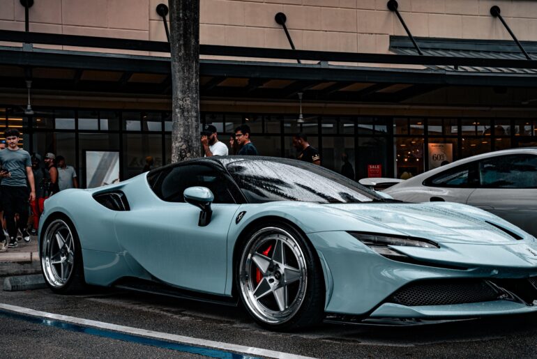 Ferrari SF90 in Gulf Blue [6842x3775]