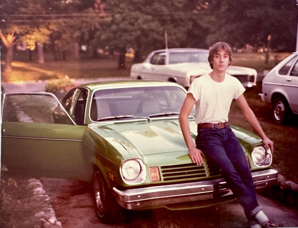 My late father at age 18 in the end of the 70s. Can anyone who knows cars tell me what this one is?