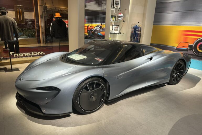 [McLaren Speedtail] at the Wynn Casino in Vegas, on sale for $3.1m