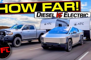 How Far Can a Tesla Cybertruck ACTUALLY Tow? We Compare It To a Diesel Truck!