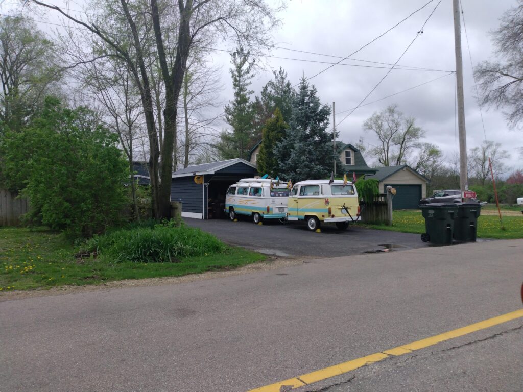 VW Van with matching trailer.