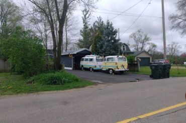 VW Van with matching trailer.
