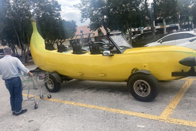 Banana-mobile. Driven from Michigan to south Florida by someone who likes adventure