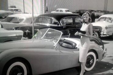 Actress Nita Talbot with her 1958 Jaguar XK 140