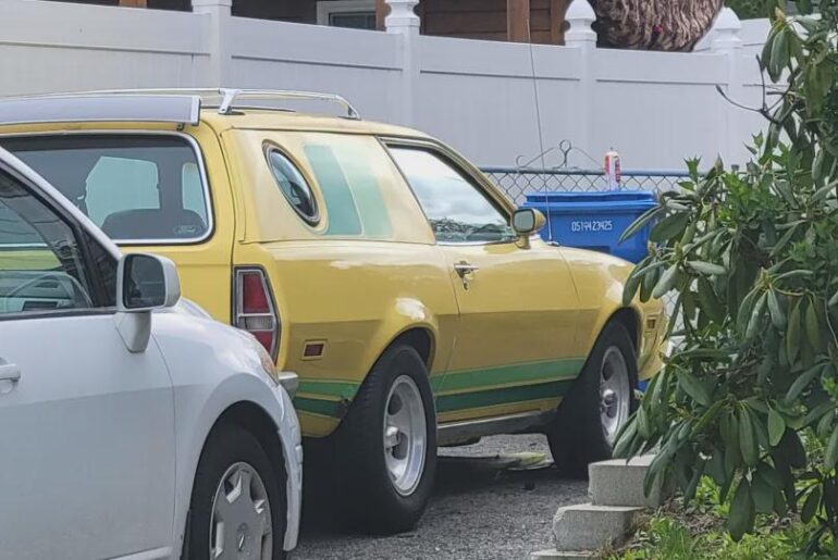 Saw a rare 1977 Ford Pinto Cruising Wagon while on a walk through my neighborhood today.