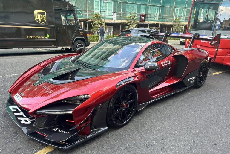Only [McLaren Senna GTR] known to exist in the UK spotted near South Kensington station in London.