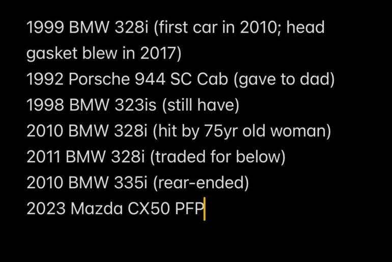 What does my car history say (28M)