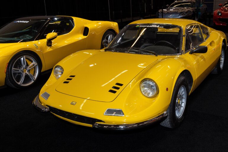 Ferrari Dino and friend at Montreal Auto Show 2024 [5397X3591}