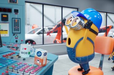 The Minions from Despicable Me 4 and the German Soccer Team celebrate the Volkswagen Models "Goal"