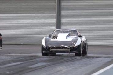 Here is footage of a turbocharged Chevy LT1 powered C3 Corvette with a GMC Typhoon AWD system doing some 7.9 second runs at Santa Pod Raceway