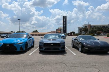 Unplanned car show at the back of the lot