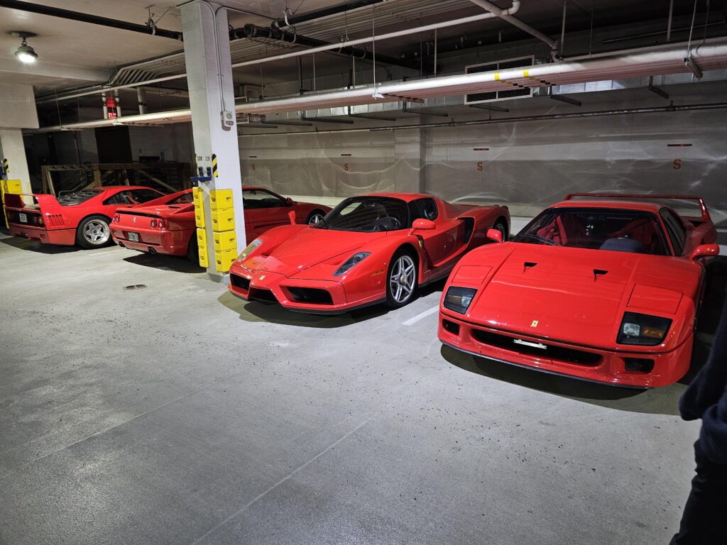 This Ferrari line up in the Four Seasons garage in Jackson WY [4000x3000]