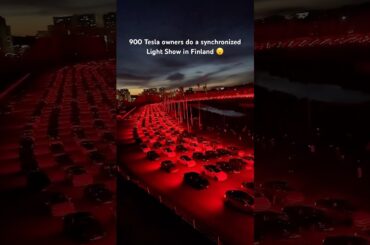 Huge Tesla Light Show in 🇫🇮