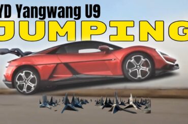 Self Driving BYD Yangwang U9 Jumping Over Potholes and Nail Strips