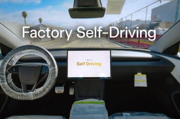 Self-Driving from the factory to the loading dock | Tesla