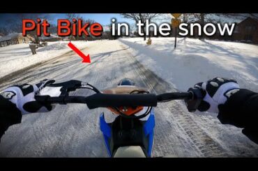 Electric Pit Bike in the Snow