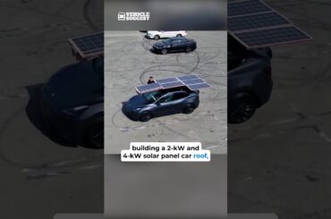 Tesla 2kW-4kW Solar Panel Car Roof for 20-60 Miles Daily Charging #teslamodels