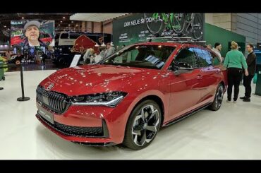 Skoda Superb Combi Sport line IV plug in hybrid station wagon chimney red walkaround +interior V2484