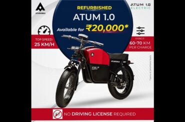 Refurbished Atum 1.0 Electric Motorcycle with 20K only #shorts #atumobile #electricbikerevolution