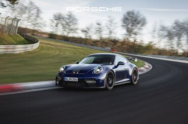 Grab a passenger ride in the Porsche 911 GT3 as it sets a new Nürburgring lap time