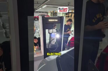 This is crazy, an EV charging robot that can plug in the car for you. #cars #ev #robot