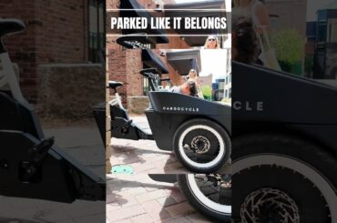 Parked Like it Belongs #cargocycle #ebike #bike #cargobike #family #parking #bikelover #bikelife