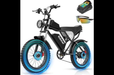 Ridstar Electric Bike 30mi-180mi range, 20" Fat Tires, Smart Phone Holder, Storage Box