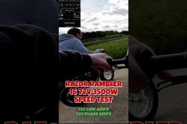 Razor rambler 16 speed test  #RazorRambler16#RazorMods#72vRazor #3500wBuild #Fardriver #SpeedTest