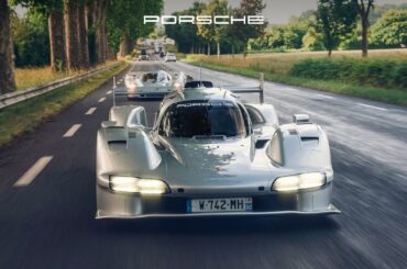 The Porsche 963 RSP and 917 on the road to Le Mans