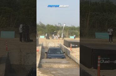 Tata Harrier EV Water Wading and Jumping Test | Off-Road Adventure #shorts @MotorBeam