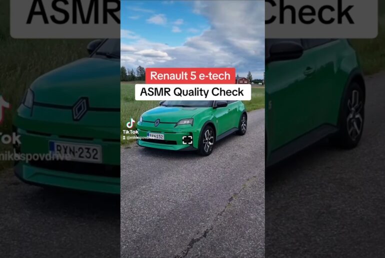 Renault 5 e-tech ASMR Quality Check. #renault #renault5 #asmr #electric #electriccar #shorts