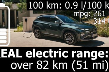 2025 Hyundai Tucson PHEV electric range: city, highway real-life mpkWh kWh/100 km Plug-In Hybrid 4WD