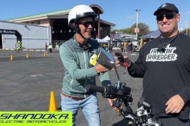 E-Mobilist review of electric motorcycle behind the scenes ride Shandoka at Micromobility America