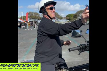 The Freakin Shredder test ride on Shandoka 15KW rated electric motorcycle at Micromobility America