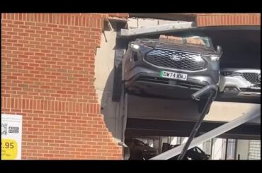 EV Crash! Electric Transit crashes through car park