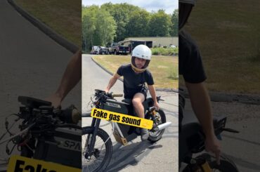 Would you be fooled? Putting a kids dirt bike sound maker on an electric motorcycle.