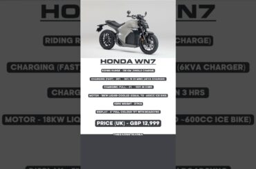 Honda’s First Sports Electric Bike | WN7 Detailed Specs #hondawwn7 #hondaelectric #sportbike