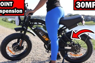 BEST CHEAP FAST Moped Electric Bike of 2025 - HiKeep MA-T EBike Review 4 POINT SUSPENSION DUAL MOTOR