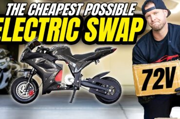 I Installed the CHEAPEST 72V ELECTRIC CONVERSION KIT on Amazon's CHEAPEST MOTORCYCLE ($260)