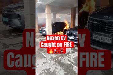 Nexon EV caught FIRE.#tata #electriccar #nexonev #electricvehicle #caronfire