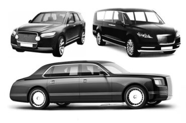 Early Prototypes and sketches of NAMI's 'Kortezh' (Cortege) model series which became Aurus Senat, Komendant SUV and Arsenal Van