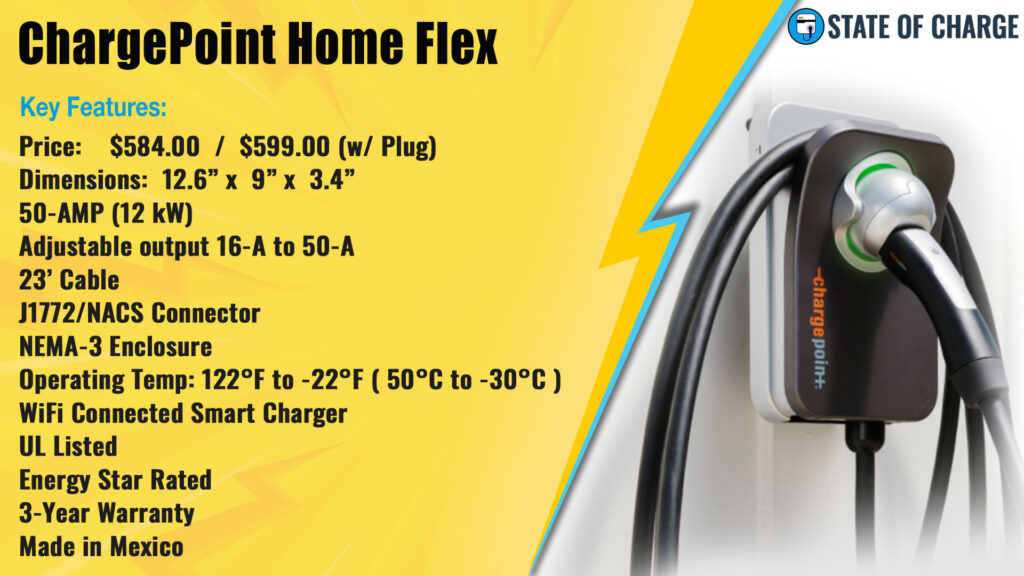 Key features of the ChargePoint Home Flex. (Source: State Of Charge)
