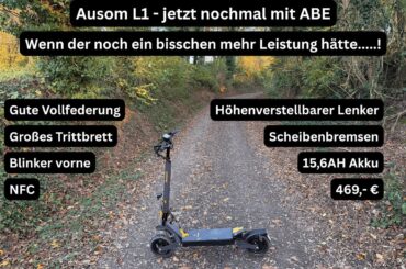 Ausom L1  ABE - Erster Scooter von Ausom mit ABE - Richtiger Preisknaller