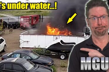 SUBMERGED electric vehicle BURNS in water-filled tank! | MGUY Australia